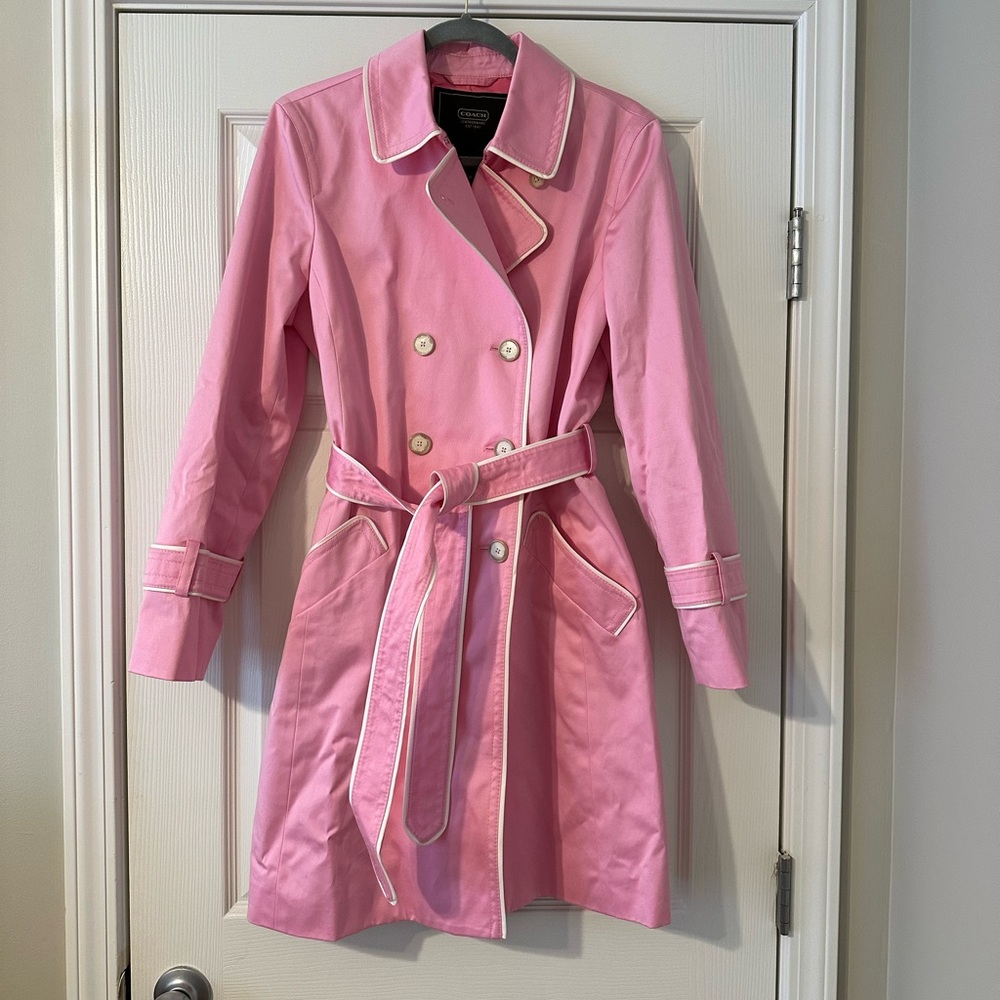 Pink Coach Trench Coat